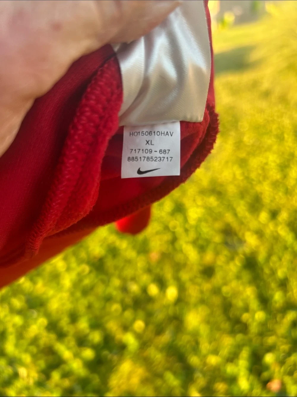 Nike Red Hoodie with Patterned Logo